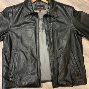 Men’s Guess leather jacket - size M, black